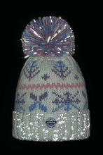 Superbobble Bobble Hat - Pastel Ice Crystal Nordic Reflective at night