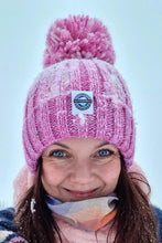 Superbobble Bobble Hat - Rose Pinks Gradient Rib Knit Reflective frosty