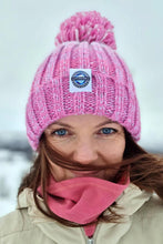 Superbobble Bobble Hat - Rose Pinks Gradient Rib Knit Reflective warm