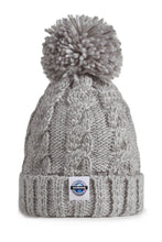 Superbobble Bobble Hat - Silver Grey Cable Reflective close up