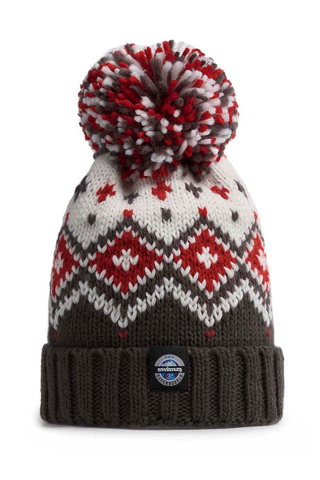 Swimzi Super Bobble Hat - Graphite Red Tyrol Nordic Reflective