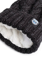 Superbobble Bobble Hat - Jet Black Cable Reflective fleece lining