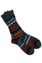 Swole Panda Block Stripe Bamboo Socks - Grey Stripe