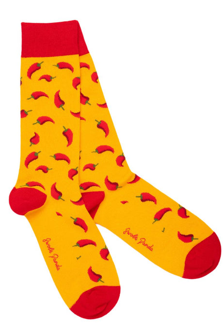 Swole Panda Bamboo Socks - Red Chillies