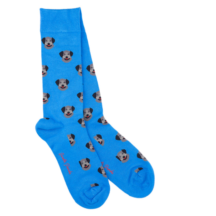 Swole Panda Block Stripe Bamboo Socks - black labrador dogs