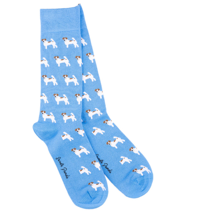 Swole Panda Block Stripe Bamboo Socks - terrier dogs