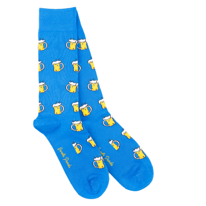Swole Panda Block Stripe Bamboo Socks - beer