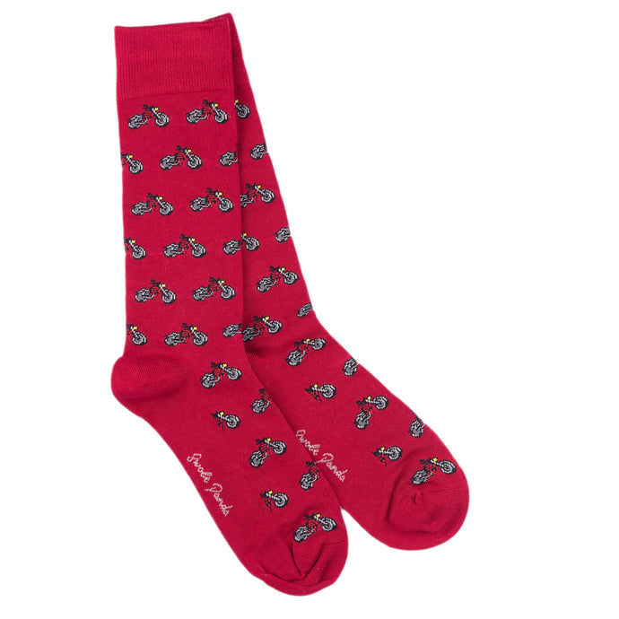 Swole Panda Block Stripe Bamboo Socks - motorbikes
