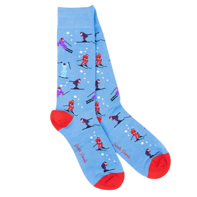 Swole Panda Bamboo Socks - Snow Skiing