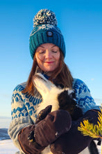 Superbobble Bobble Hat - Teal Flora Nordic cosy