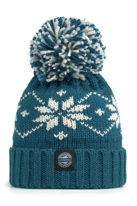 Superbobble Bobble Hat - Teal Flora Nordic
