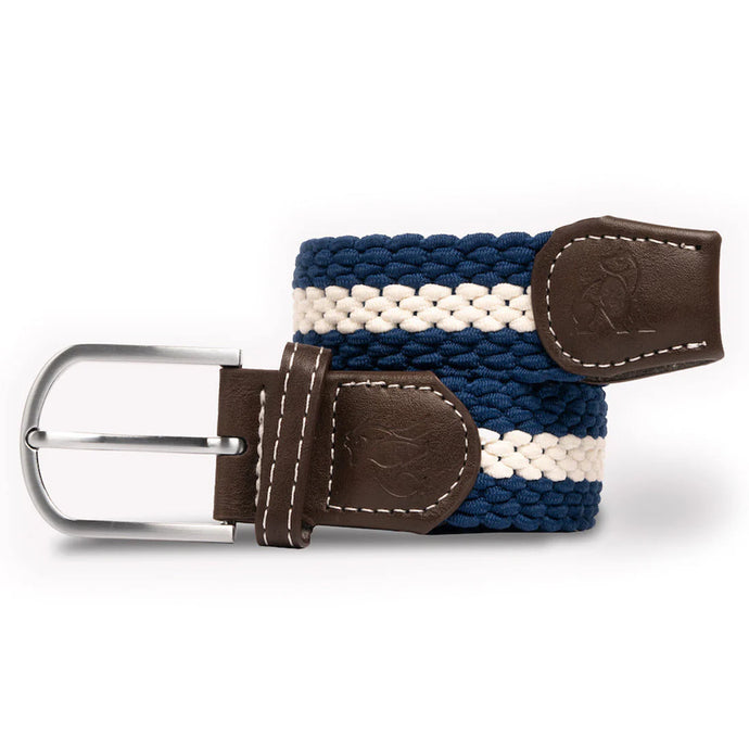 Swole Panda Recycled Woven Belt - Blue White Stripe