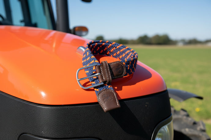 Swole Panda Recycled Woven Belt - Navy / Orange case tractor