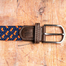 Swole Panda Recycled Woven Belt - Navy / Orange buckle