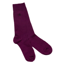 Swole Panda Ribbed Bamboo Socks - Deep Purple