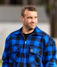 Swanndri Ranger Quater Zip Bush Shirt blue check check model