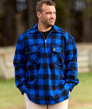 Swanndri Ranger Quater Zip Bush Shirt blue check check