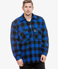 Swanndri Ranger Quater Zip Bush Shirt blue check check front