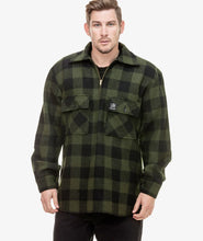 Swanndri Ranger Quater Zip Bush Shirt olive check check front