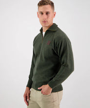 Swanndri Mariner Zip Neck Jumper Olive Green side