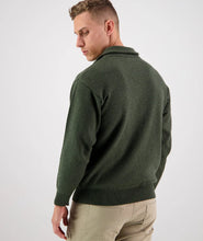 Swanndri Mariner Zip Neck Jumper Olive Green back