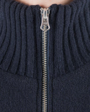 Holebrook Sweden Mans Zip mens T-Neck Full-zip Windproof wool jacket Navy zip
