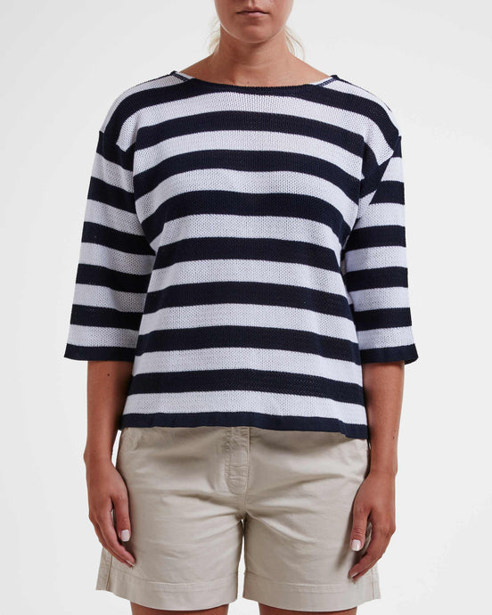 Holebrook Sweden Suss Crew Neck Jumper - Navy/White