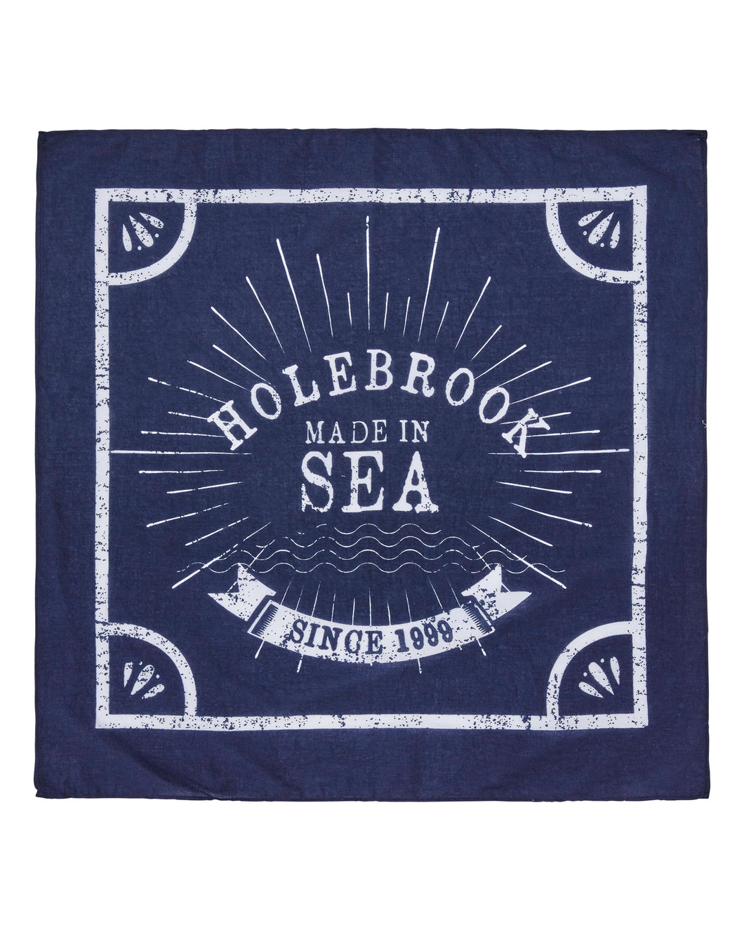 Holebrook Sweden square cotton scarf neck-a-chief bandana navy