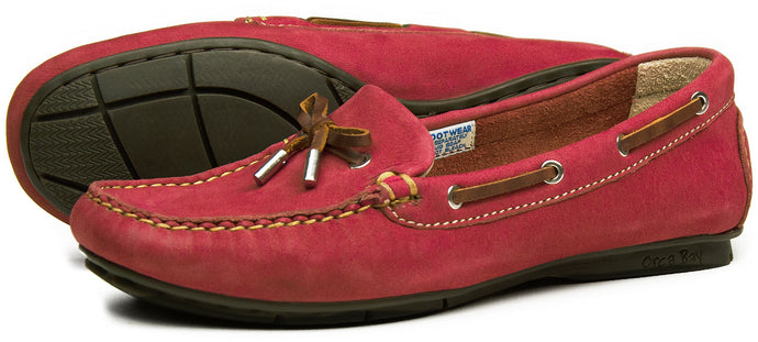 Orca Bay Ballena Ladies Machine Washable Nubuck Leather Deck Shoes Berry