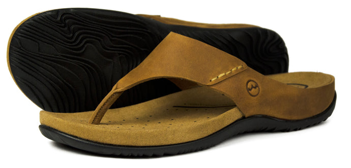 Orca Bay Bora Mens Nubuck Leather Sandal Flip Flop Shoes Sand