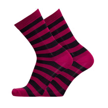 uphill merino 2 striped socks purple black