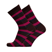 Uphill Merino Wool 3 Stripe Socks Pink Navy