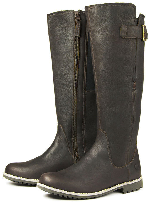 Orca Bay Moreton Ladies Leather Knee Length Boots Dark Brown