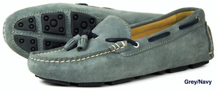 Orca Bay Sicily Suede Loafers - Grey/Navy, 5/38