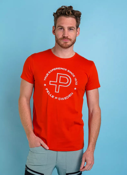 Pelle P Mens Circle Logo T-shirt - Cayenne Orange