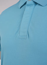 Pelle P Mens Team Polo Shirt cerulean blue placket