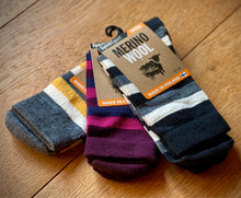uphill 3 stripe merino socks