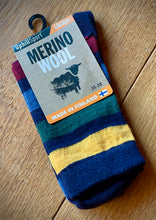 uphill 5 stripe merino socks