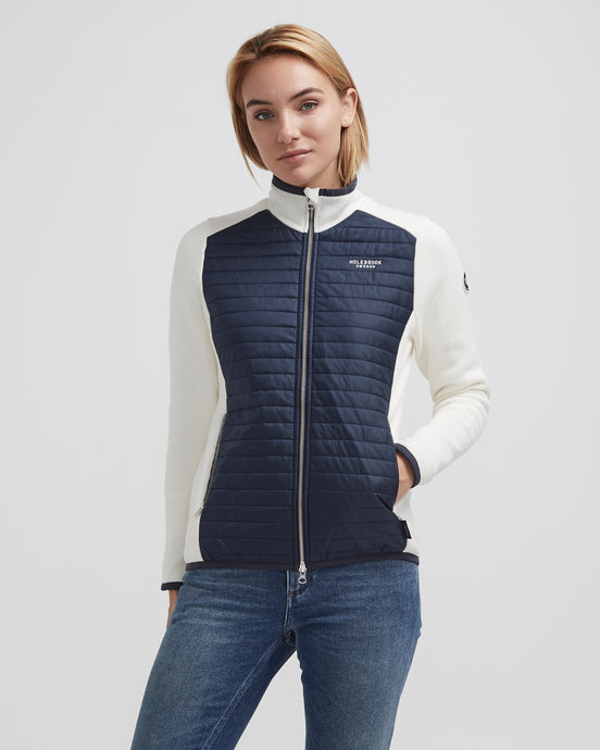 Holebrook Sweden Mimmi Ladies Windproof Cotton Jacket White Navy front