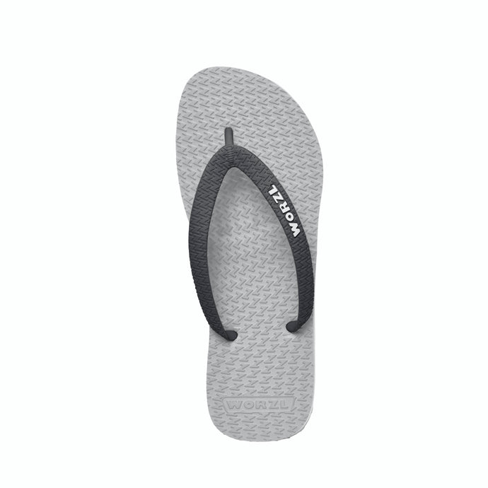 Worzl Rubber Flip Flops Off-white Grey