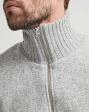 Holebrook Sweden Mans Zip mens T-Neck Full-zip Windproof wool jacket light grey collar